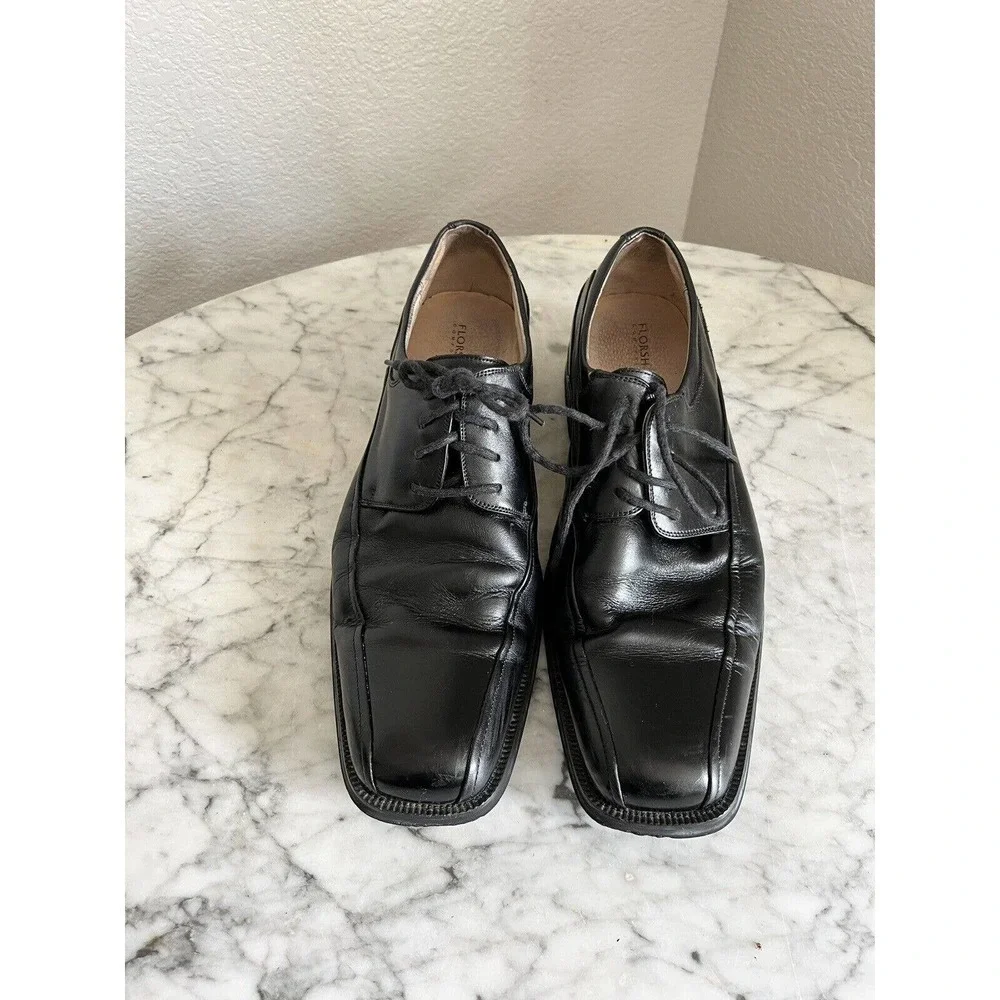 Florsheim Mens Alverson Square Toe Loafer Shoes Size 10.5 Black Leather